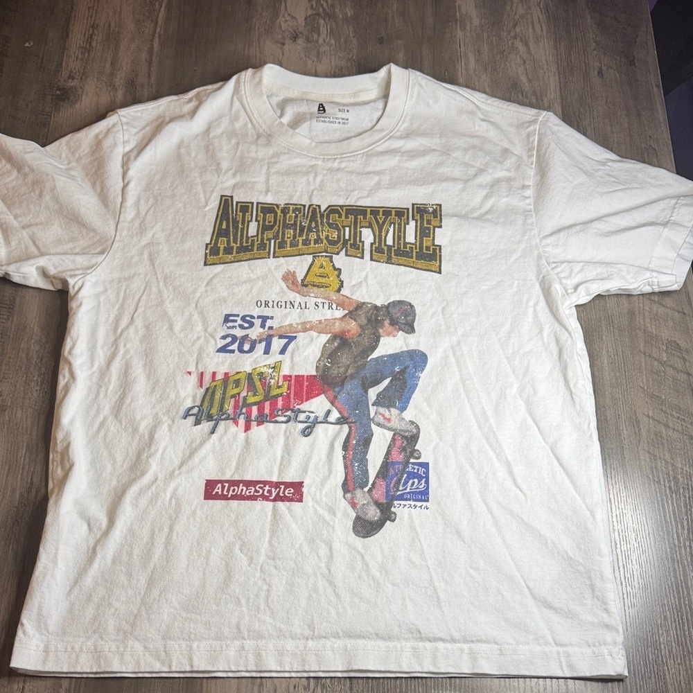 Alphastyle Retro Thrasher Skateboard  Tee for Men